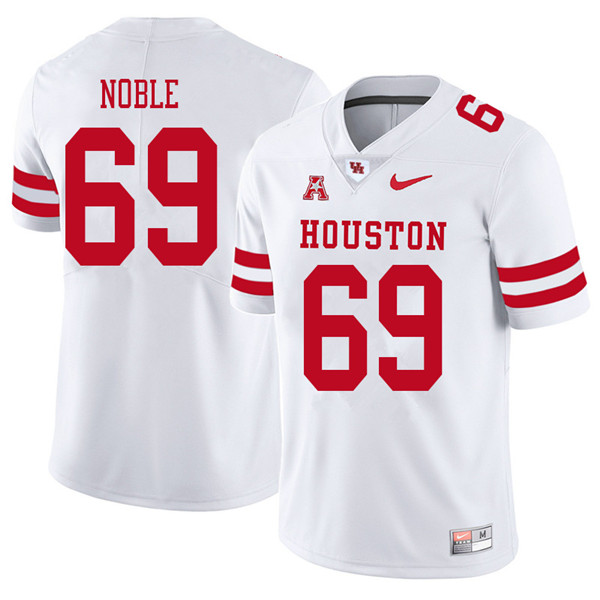 2018 Men #69 Will Noble Houston Cougars College Football Jerseys Sale-White - Click Image to Close